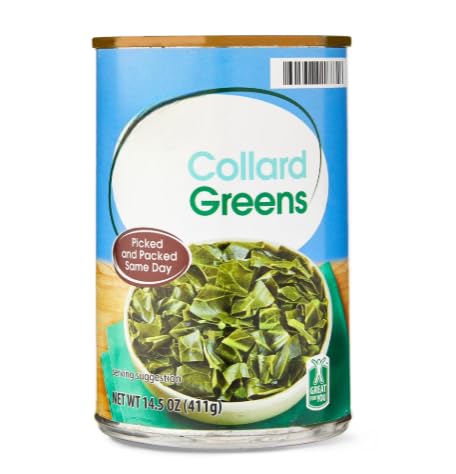 Collard Greens Canned Ready to Eat Southern Style Leafy Greens Tender Cooked Vegetables 14 oz Can