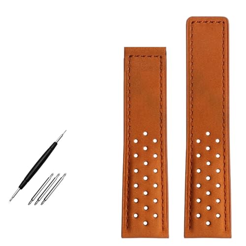 Correa de reloj de 22mm de cuero genuino nobuk con hebilla plegable