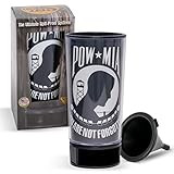 Spit Bud POW MIA The Ultimate Spittoon for Chew - Portable Dip & Snuff Cup with Lid, Pop Tab, Spill-Proof Funnel, Can Cutter & Holder - Fit in Cup Holders - Holds 8oz - Made in USA