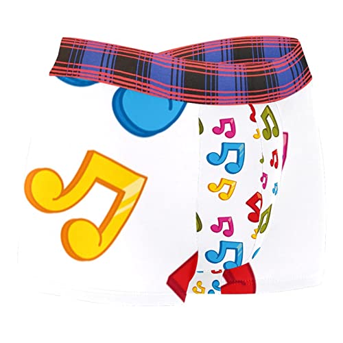 Men's Breathable Trunks Underwear Personalized Boxer Brief Colorful Music Notes Theme Multicolor #TOP25