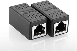 2Pcs RJ45 Coupler Connector Coupling Extension Adapter Cat6A Network LAN Ethernet Cable for Cat7/Cat6a/Cat5e Ethernet Cable Extender Adapter Female to Female