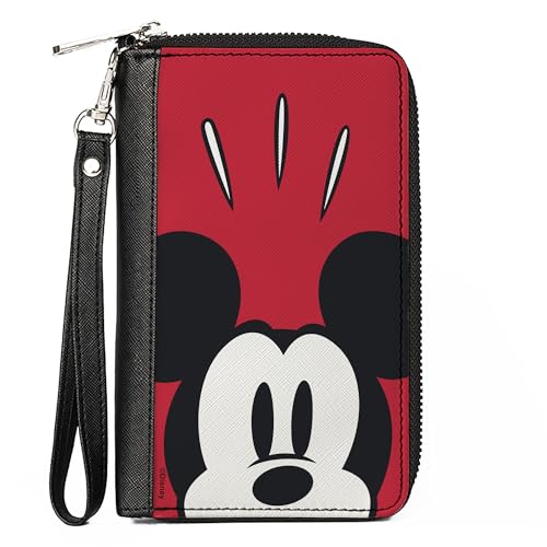 Buckle-Down Women's PU Zip Around Wallet Rectangle-Mickey Mouse, 7.5"x4.5"