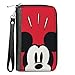 Buckle-Down Women's PU Zip Around Wallet Rectangle-Mickey Mouse, 7.5