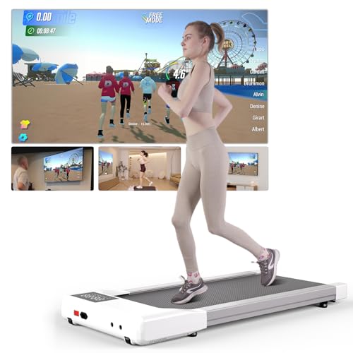 Superun Raceable Walking Pad Adatto per Machine High-Tech, capacità 159KG Tapis Roulant della Scrivania, Tapis Roulant con App Control con Corsi di Allenamento e Corse Multi-Runner