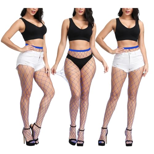 Image of Women Fishnet Stockings, High Waist Fishnet Tights Thigh Stockings Pantyhose