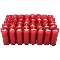Caja 40 Velones Liturgicos Rojos Grandes 16x6cm Cera de Parafina