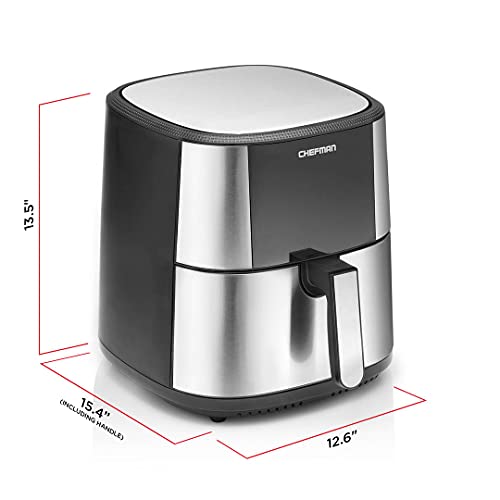 Chefman 2 In 1 Max Xl 8 Qt Air Fryer, Healthy Cooking, User Friendly, Basket Divider For Dual Cooking, Nonstick Stainless Steel, Digital Touch Screen With 4 Cooking Functions, Bpa-Free #TOP7