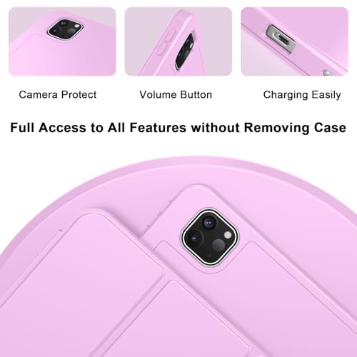 Image of ZryXal New iPad Pro 13 Inch Case (M5) 2025 / (M4) 2024 with Pencil Holder, Smart iPad Case [Support Pencil Pro and Pencil (USB-C)], Support Touch ID and Auto Wake /Sleep (Pastel Violet)