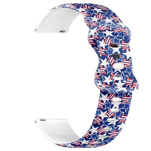Bracelet montre sport silicone souple 18mm drapeau américain