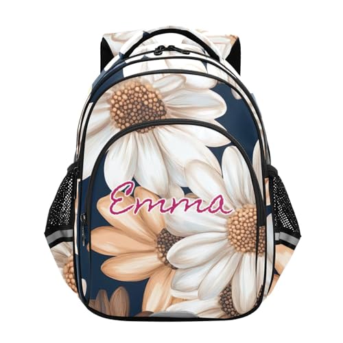 Sac à dos d'école personnalisé 15 pouces motifs marguerites sacs à dos traditionnels