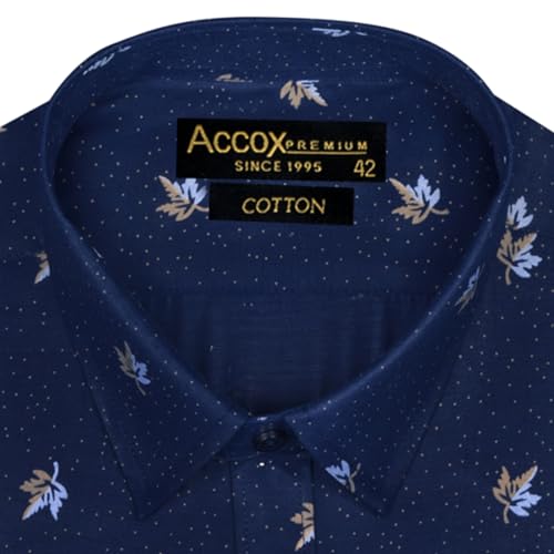 Image of ACCOX Men's Breathable Cotton Half Sleeves Printed Regular Fit Shirt (GCR499)