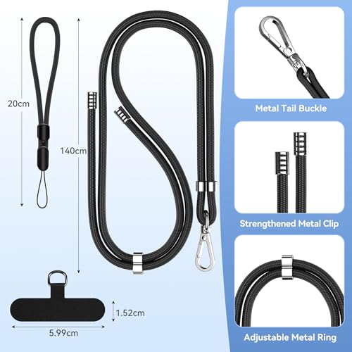 COCASES Phone Lanyard Crossbody 2 Pack Adjustable Anti-Theft Phone Strap Crossbody and 2 Pack Wrist Strap for Neck Strap iphone Lanyard Compatible with Most Mobile Phone-2 Patches