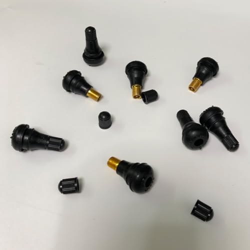 Image of 120Pcs TR412 Tubeless Valve Stems, Black Rubber Snap-in Valves Tubeless Tire Valve Stems Replacement for Tubeless 0.453 inches Rim Holes on Standard Auto Tires