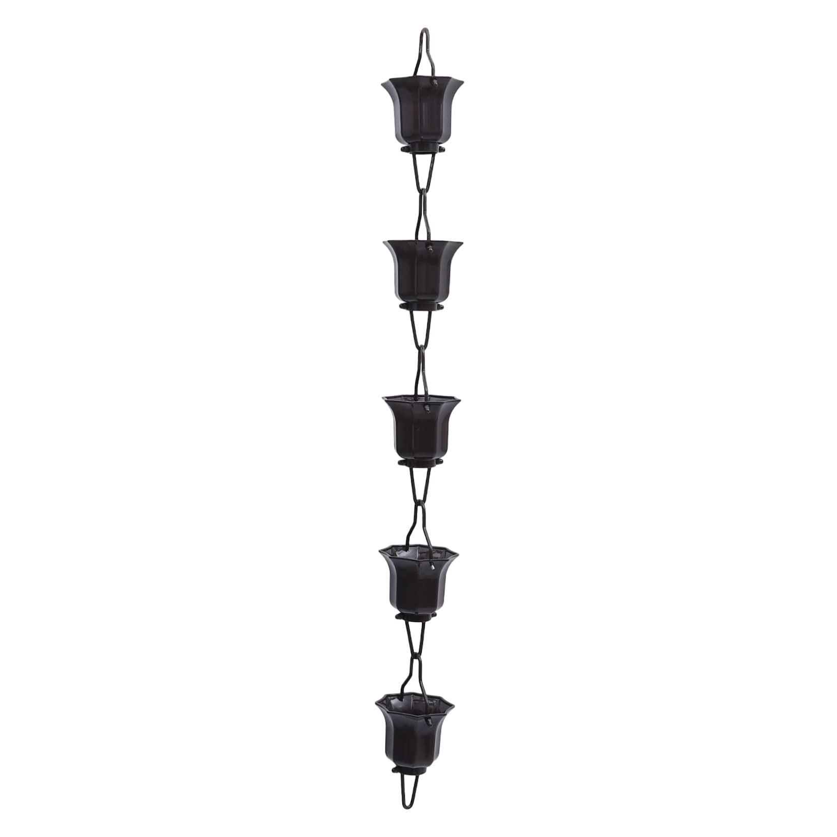 Gatuida Regenkette Lotus Cups 1m Garten Dachrinne Japanischer Stil Korrosionsbeständiger Metallbecher Dekorative Wasserableitung Für Hausfassade