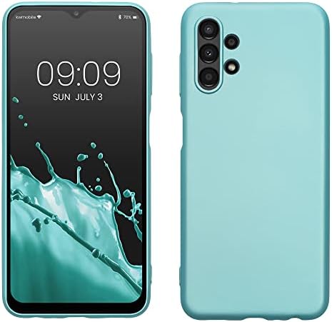 kwmobile Case Compatible with Samsung Galaxy A13 4G Case - Soft Slim Protective TPU Silicone Cover - Blue Reef
