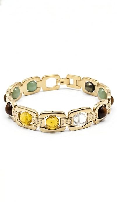 PANAKUMUS Metal Dhan Yog Bracelet for Wealth and Financial Prosperity Pyrite Citrine Tiger Eye Clear Quartz Green Aventuri... - Review, Price and Buying Guide