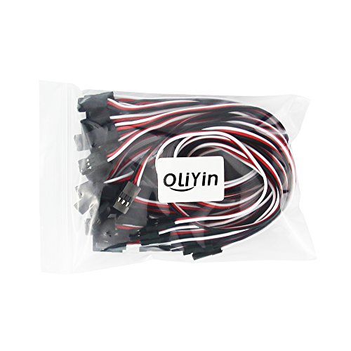 Oliyin 20Pcs 26Awg 11.81In 30Cm 300Mm Servo Extension Lead Wiring Cable Male To Male Kk Mk Mwc Flight Control Board For Rc Quadcopter (Pack Of 20) #TOP5