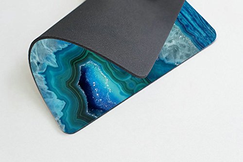 Bright Aqua Blue Turquoise Geode Mineral Stone Mouse Pad, Blue Mousepad #TOP2