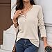 Women's Long Sleeve Button Tunic Shirts Dressy Casual Loose Henley Pullover Tops Fall Outfits Basic Tee Blouse (Apricot,XX-Large)