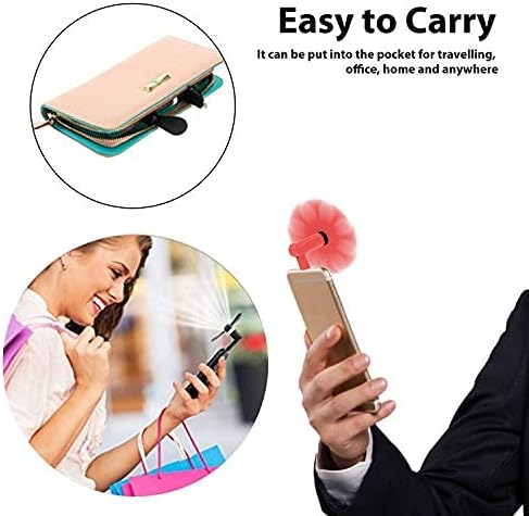 Miniatura 8 de Genuie - Ventilador para iPhone (2 paquetes), mini ventilador con rotación de 180, viento fuerte, ligero compatible con iPhone, iPad, iPod y
