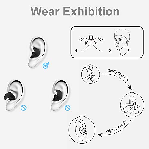 SYOSIN Swimming Ear Plugs Nose Clips, 3 Pairs Professional Waterproof Reusable Silicone Earplugs Nose Clips Nose Protector for Swimming Showering Surfing Snorkeling and Other Adults Water Sports - Thumbnail 6
