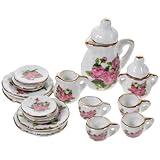 Théière avec tasse : service à thé miniature au design raffiné et délicat, un bel objet de décoration pour une maison miniature. accessoires pour maison miniature