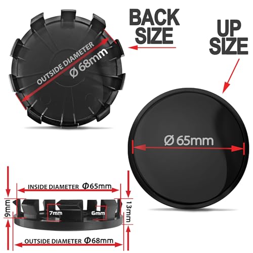 Biomar Labs 4 x 68mm Wheel Centre Alloy Hub Center Caps Compatible with BMW 36136783536 Hubcaps Black CB 0 - Thumbnail 4