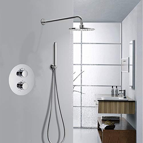 Set de douche thermostatique contre les variations de température avec pommeau rond multifonction - 4