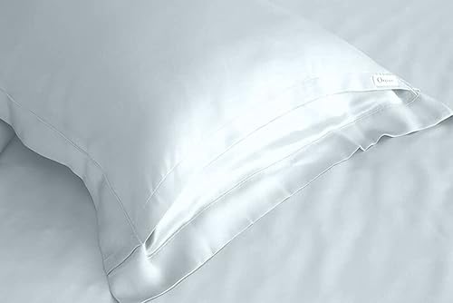Miniatura 5 de Orose Juego de sábanas prémium de 25 momme 100% seda de morera, grado 6A, bolsillo profundo (blanco, Queen)