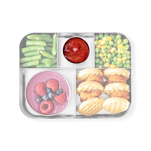 LunchBots 1.5oz Leak Proof Dips Condiment Containers - Set of 3 (1.5 oz) - Spill Proof in Bags and Bento Boxes - Food Grade Stainless Steel and Silicone Lids - Dishwasher Safe - Aqua Set - Thumbnail 3