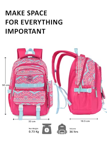 Image of Lavie Sport Lineplay Laptop Backpack | 36 Liters | Fits Upto 16 Inch | Laptop Compatiable | Rain Cover | Gift for Boys & Girls