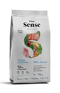 DynamicSales (India) Dibaq Sense Hypoallergenic Maxi and Medium Turkey and Salmon Grain - Free Puppy Dog Dry Food for All Life Stages (2kg)