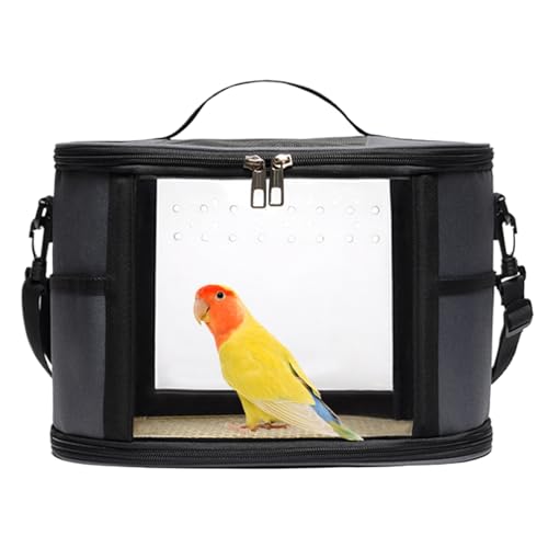 Bird Travel Carrier - Breathable Parrot Carrier | Transport Shoulder Bag for Hamster Parakeet Cockatiel, Lovebird Travel Carrying Cage