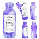 VIAL SAFE™ | Fits Lantus, Admelog, Apidra | Insulin Vial Protector Case | Secure 10mL Bottle Protector & Cover | 2-Pack | Tie Dye Purple