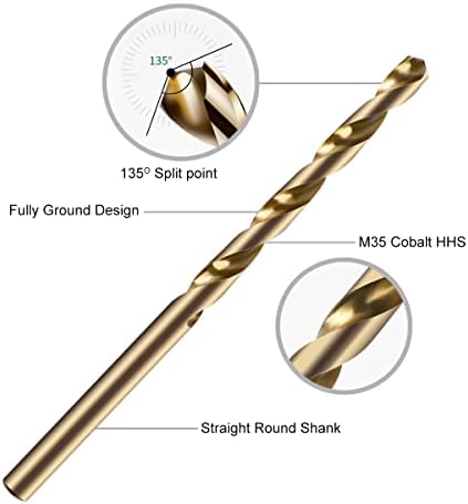 Narwhal 3/16 Inch Drill Bit (13 Pack) Cobalt for Metal & Stainless Steel — 사진 4