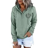 callmo Hoodie Damen Oversize,Damen Sweatshirt Jacke Gr.48 Jacke Kapuze Sweatshirt Sportjacke Lang Herbst Sweatmantel Frühling Herbstjacke Steppjacke Hoody Damen Zip Hoodie Sweatjacke Übergangsjacke