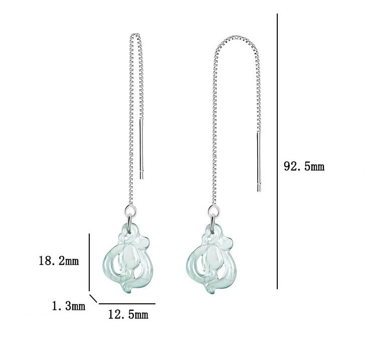 Boucles d'oreilles pierre verte anti-allergie, jade véritable argent 925