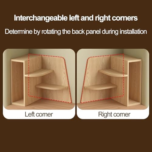 3-Tier Corner Shelf Organizer, Desktop Corner Stand for Small Spaces, Home Office & Kitchen Storage, Brown Corner Bookshelf, Space-Saving Display Rack