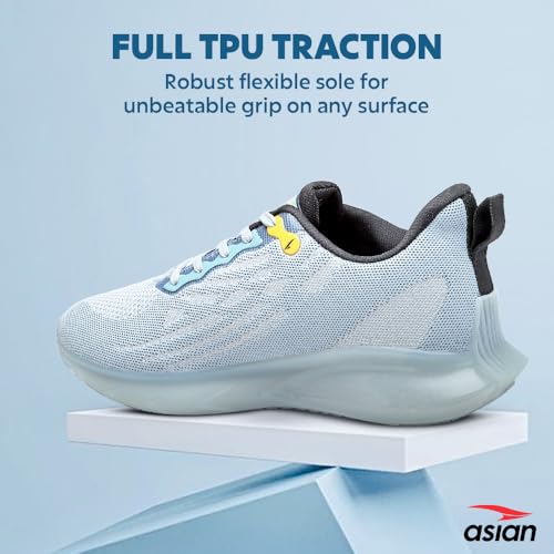 Image of ASIAN Men POWERPLAY-06 Running and Casual wear Running Shoes with Laces, Lightweight and Comfortable Shoes with Upper mesh Fabric and Crystal Cushion Technology for Men & Boys