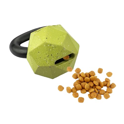 Max Fusion Made with Nike Grind, Kettlebell Dog Toy, Yellow Treat Dispenser, Natural Rubber Chew Toy for Large & Extra-Large Dog Breeds & Puppies, Dental Health, Puzzle, Reward Play, Training Toy