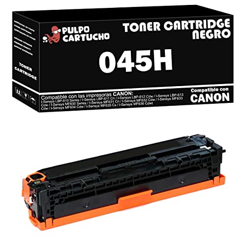 Pulpo Cartucho - Toner 045H Negro Compatible con Canon 045H / Ref. 1246C002 - Valido para Impresoras I-Sensys LBP 610 / 611 / 612 / 613 / MF630 / MF631 / MF632 / MF633 / MF634 / MF635 / MF636