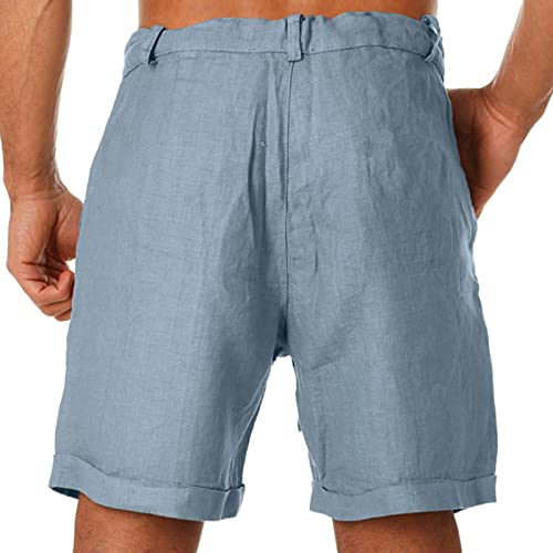 Shorts casual azul para hombre con cordón miniatura 2