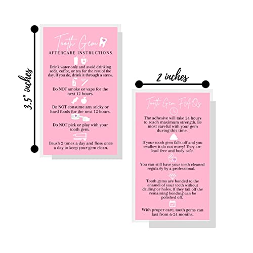 Tarjetas de cuidados de gemas dentales para evitar desprendimientos | Formato rosa 3