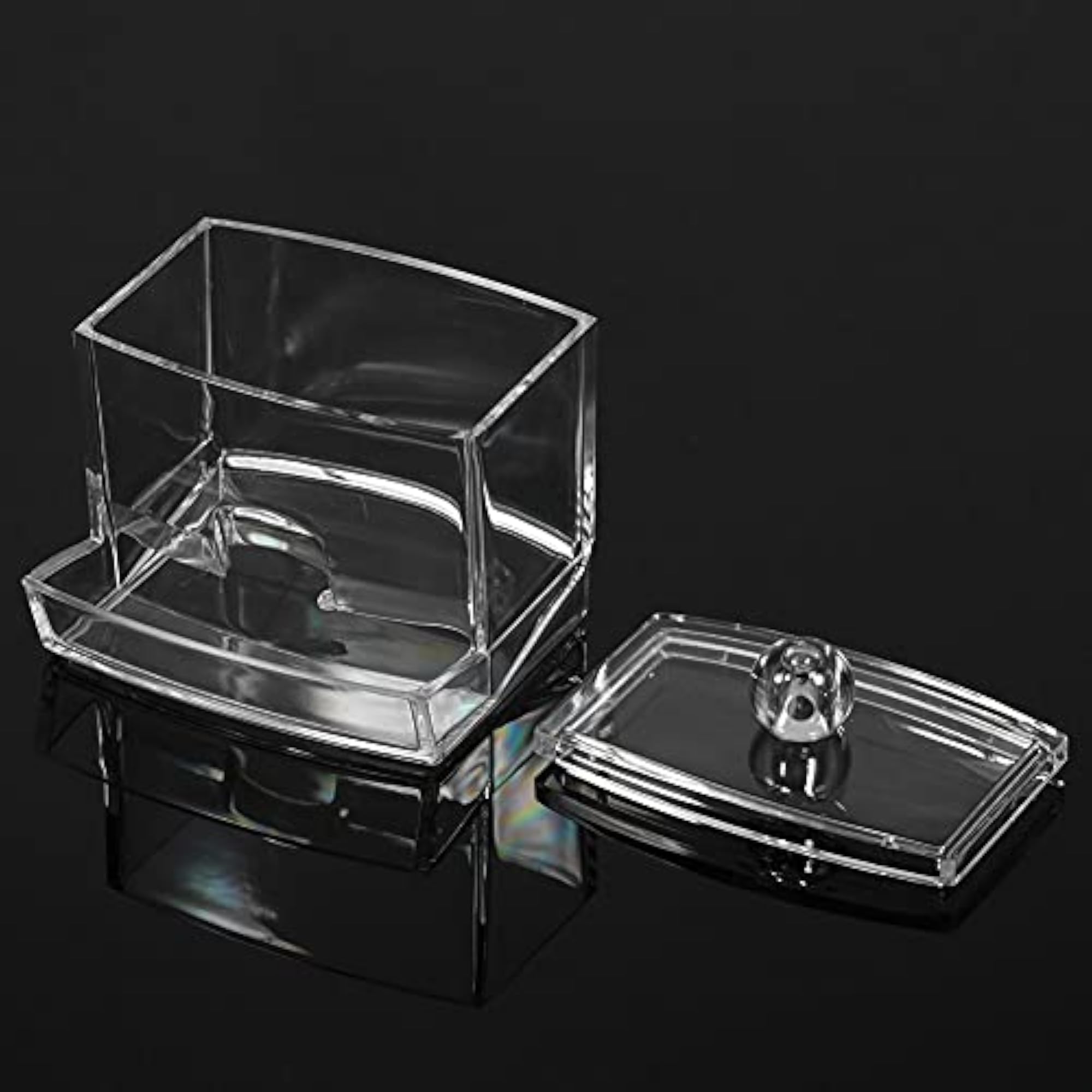 Transparent Cotton Holder Box with Lid, Makeup Organizer