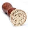 Medieval Initial Alphabet Sealing Wax Stamps, Brass Head Wooden Handle, for Thanksgiving Card/Envelope/Gift Wrap/Wedding Engagement Party Invitation - Letter S