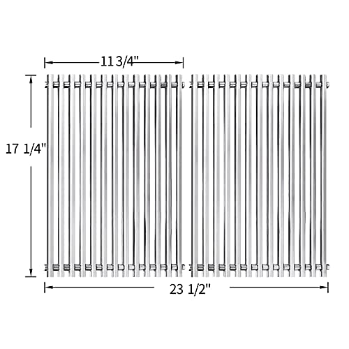 Bbq Funland 7527 7526 7525 Stainless Steel Replacement Grate For Weber Spirit 300/700/Genesis Silver/Gold B And C, Spirit Ii E-310 Grills Cooking Grid Parts (17 1/4" X 23 1/2") #TOP1