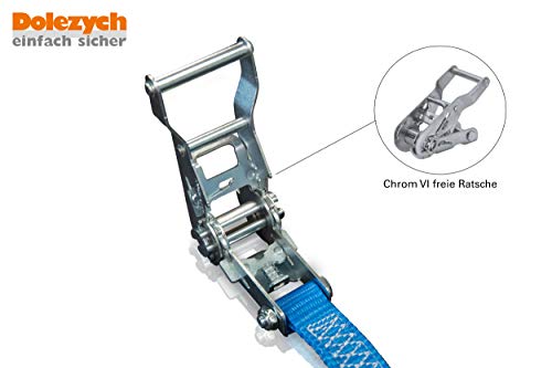 4er Set Spanngurt mit Stabiler Druckratsche,einteilig, zum Umreifen, DoZurr 1000, belastbar bis 1000 kg, 25 mm breit x 4 m lang, blau