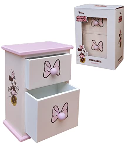 Minnie Mouse 895244 Jewellery Box Minnie Wood (WD20321), White, Single
