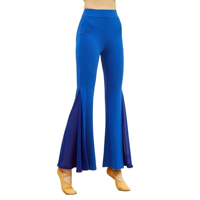 Pantalones de baile latino de gasa para mujer y danza del vientre