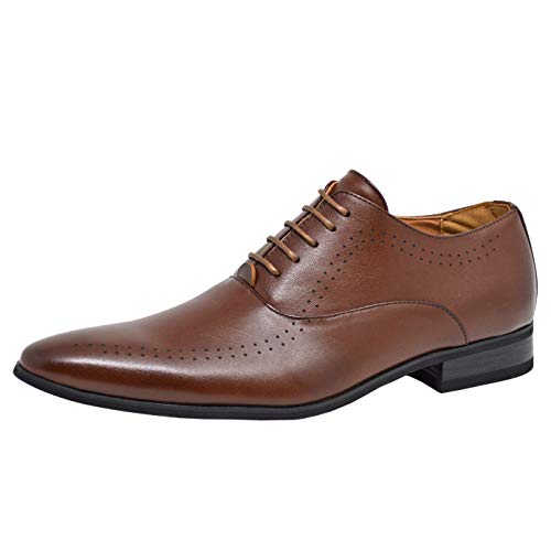 ClassyDude - Mocasines de Material Sintético para Hombre Negro marrón Claro